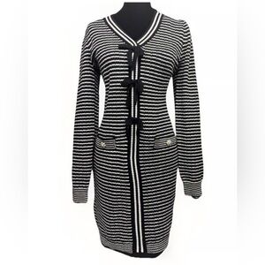 Black and White Striped sweater dress